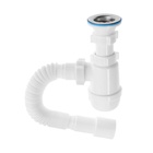 Сифон для мойки «АНИ Пласт» A0115, 1 1/2"х40 мм, нерж решетка d=70 мм, с гофрой 40×40/50 мм - Фото 1