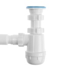 Сифон для мойки «АНИ Пласт» A0115, 1 1/2"х40 мм, нерж решетка d=70 мм, с гофрой 40×40/50 мм - Фото 2