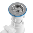 Сифон для мойки «АНИ Пласт» A0115, 1 1/2"х40 мм, нерж решетка d=70 мм, с гофрой 40×40/50 мм - Фото 4