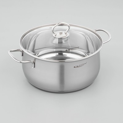 Кастрюля Катунь «Лира», 5.2 л, d=24 см, капсульное дно, индукция, нержавеющая сталь