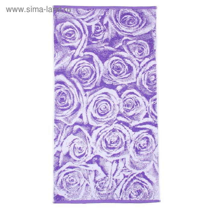 Полотенце махровое Lilac Roses, размер 50*90см, 460 гр/м2, цвет фиолетовый - Фото 1