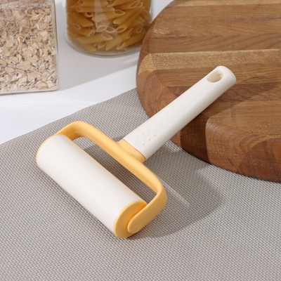Валик для раскатки теста Доляна «Ваниль», 17×11×3 см, цвет белый