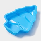 Форма для выпечки новогодняя Доляна «Ёлочка», силикон, 13.5×10.5 см, синяя - Фото 2