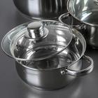 Набор кастрюль Катунь «Гретта», 3 предмета: 2.2 л, 3.2 л, 4.2 л, капсульное дно, индукция, нержавеющая сталь, AISI - 201 - Фото 2