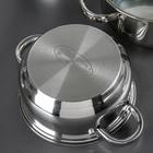 Набор кастрюль Катунь «Гретта», 3 предмета: 2.2 л, 3.2 л, 4.2 л, капсульное дно, индукция, нержавеющая сталь, AISI - 201 - Фото 3