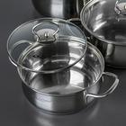 Набор кастрюль Катунь «Лира», 3 предмета: 1.6 л, 2.2 л, 3.2 л, капсульное дно, индукция, нержавеющая сталь, AISI - 201 - Фото 2