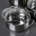 Набор кастрюль Катунь «Лира», 3 предмета: 2.2 л, 3.2 л, 4.2 л, капсульное дно, индукция, нержавеющая сталь - Фото 2