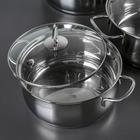 Набор кастрюль Катунь «Лира», 3 шт.: 3.2 л, 4.2 л, 5.2 л, капсульное дно, индукция, нержавеющая сталь, AISI - 201 - Фото 2