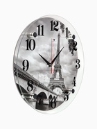 Часы настенные, интерьерные "Эйфелева Башня", d-30 см, бесшумные - Фото 2