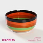 Салатник керамический Доляна «Индия», 300 мл, d=11 см, цвет оранжевый - фото 317876539