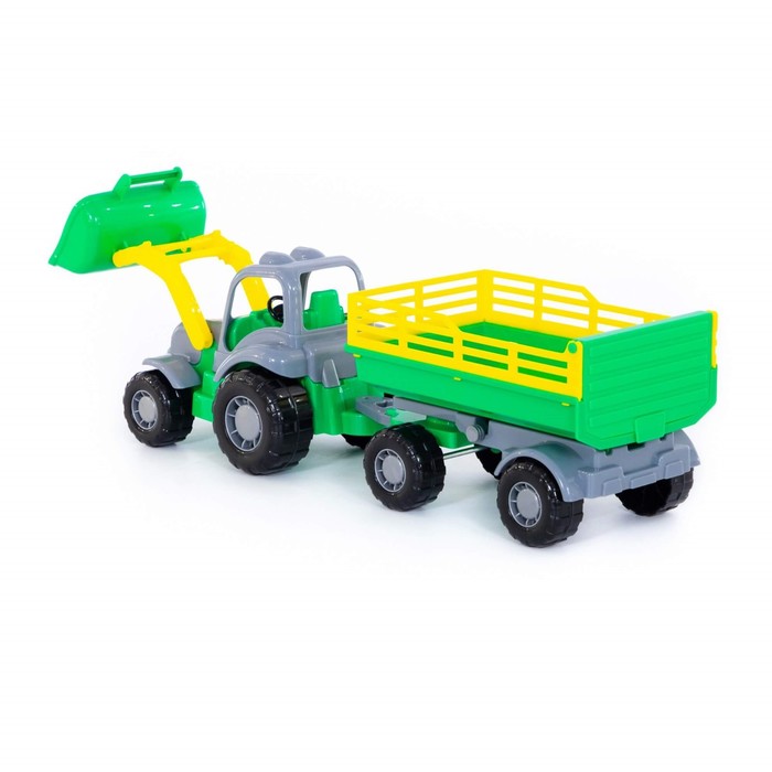Трактор «Крепыш», с прицепом №2 и ковшом, цвета МИКС - фото 1880267346
