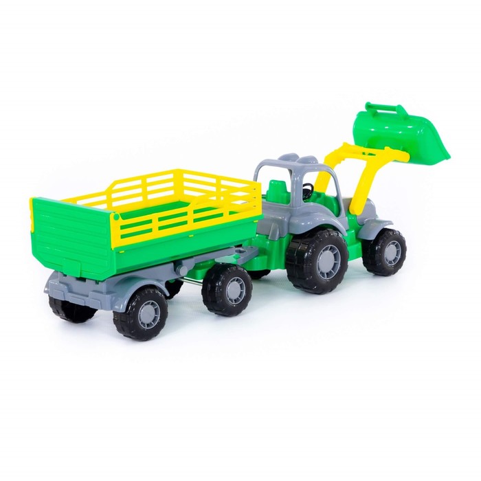 Трактор «Крепыш», с прицепом №2 и ковшом, цвета МИКС - фото 1880267347