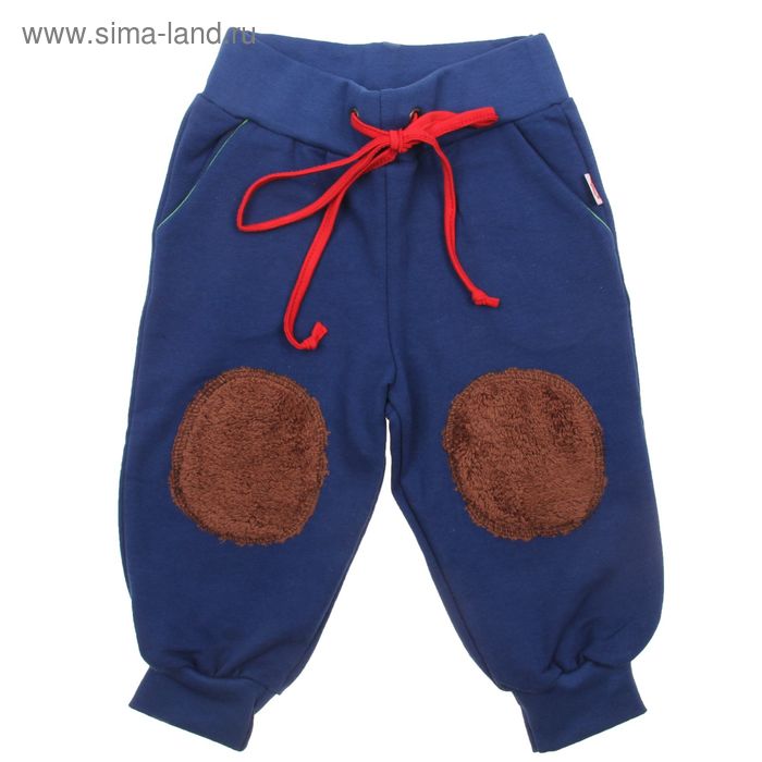 Штаны для мальчика с заплаткой "Пёс на ферме", рост 80 см (50), цвет синий - Фото 1