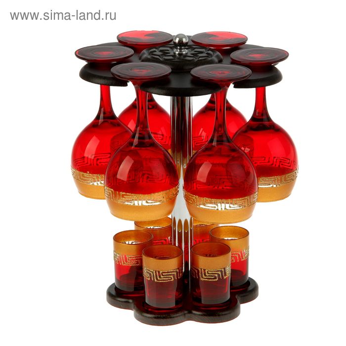 Мини-бар "Верс" 12 предметов, под вино, золотисто-красный - Фото 1