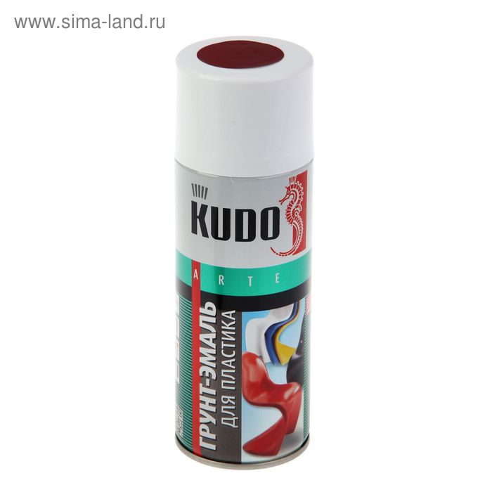 Грунт-эмаль для пластика Kudo бордовая, 0,52л - Фото 1