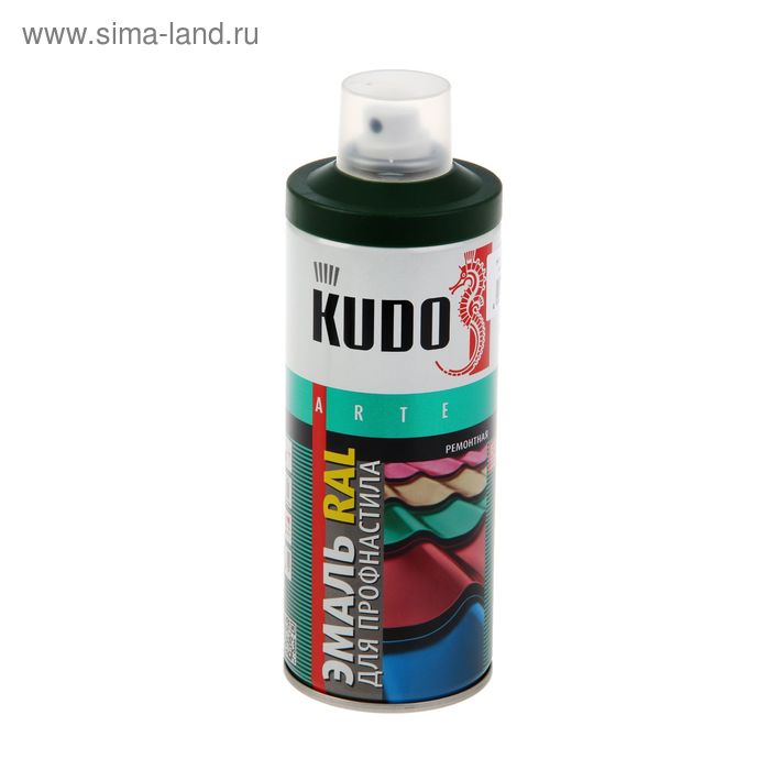 Эмаль ремонтная Kudo RAL 6005, для металлочерепицы и профнастила, Зелёный мох, 0,52л - Фото 1