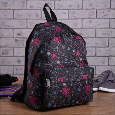 Рюкзак молодёжный, отдел на молнии, наружный карман, цвет чёрный