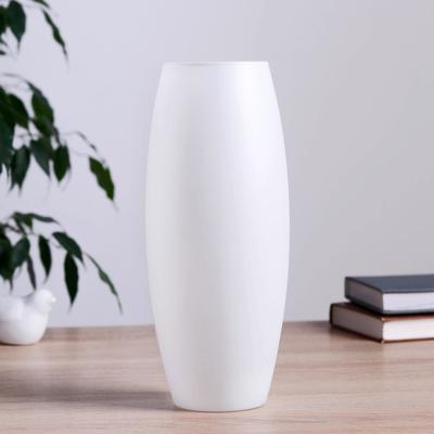 Ваза для цветов «Белая», матовая, d=7.5 см, 10×26 см, стекло