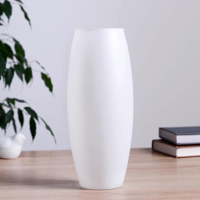 Ваза для цветов «Белая», матовая, d=7.5 см, 10×26 см, стекло - Фото 1