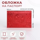 Обложка для паспорта, цвет красный - фото 301567599