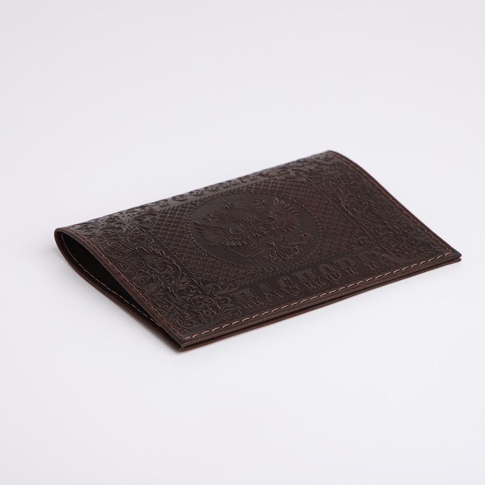 Обложка для паспорта, цвет коричневый - фото 1889143977