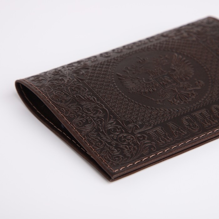 Обложка для паспорта, цвет коричневый - фото 1908255375