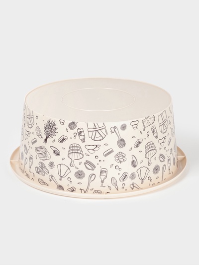 Таз хозяйственный «Русская банька», круглый, пластик, 15 л, бежевый