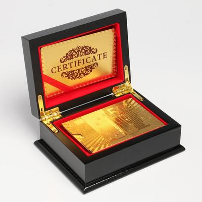 Карты игральные пластиковые «500 евро», колода 54 шт., 8.7×5.7 см, золотистые, в шкатулке
