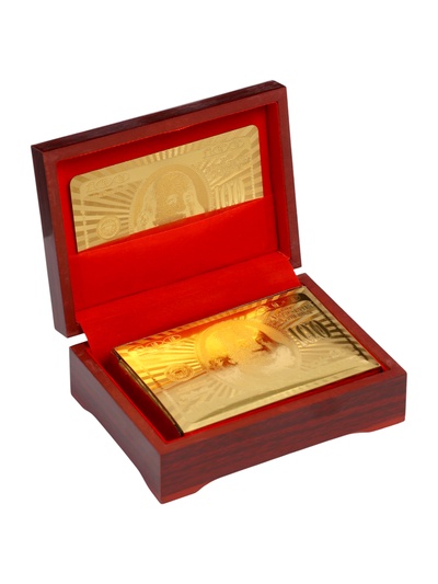 Карты игральные пластиковые «100 долларов», 54 шт., 30 мкм, 8.5×4.5 см, в шкатулке