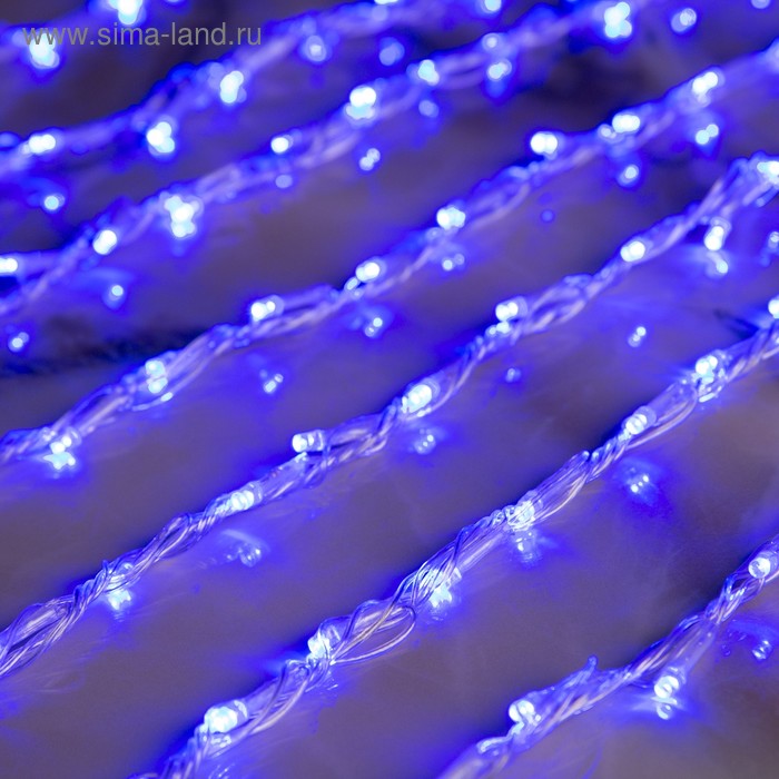 Гирлянда "Дождь" уличная 2 х 9 м, LED-2000-220V, 8 режимов, нить прозрачная, свечение синее - Фото 1