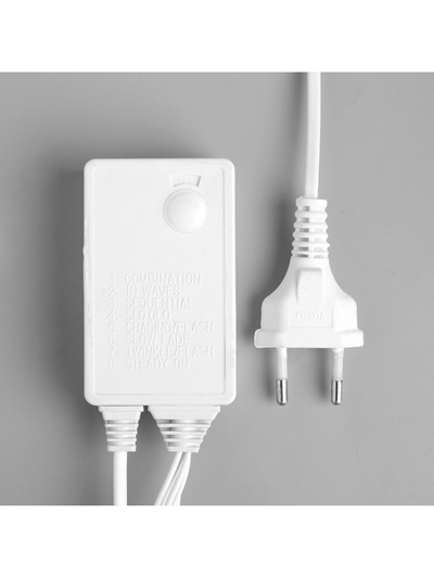 Гирлянда «Водопад» 2×6 м, IP44, УМС, белая нить, 1500 LED, свечение белое, 8 режимов, 220 В