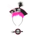Карнавальный набор "Пиратка" 2 предмета: 2 предмета: ободок, наглазник, цвета МИКС - Фото 2