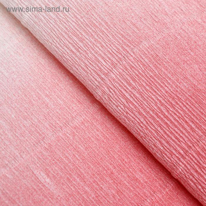 Бумага для поделок и упаковки, гофрированная, бело-розовая, 0,5 х 2,5 м - Фото 1