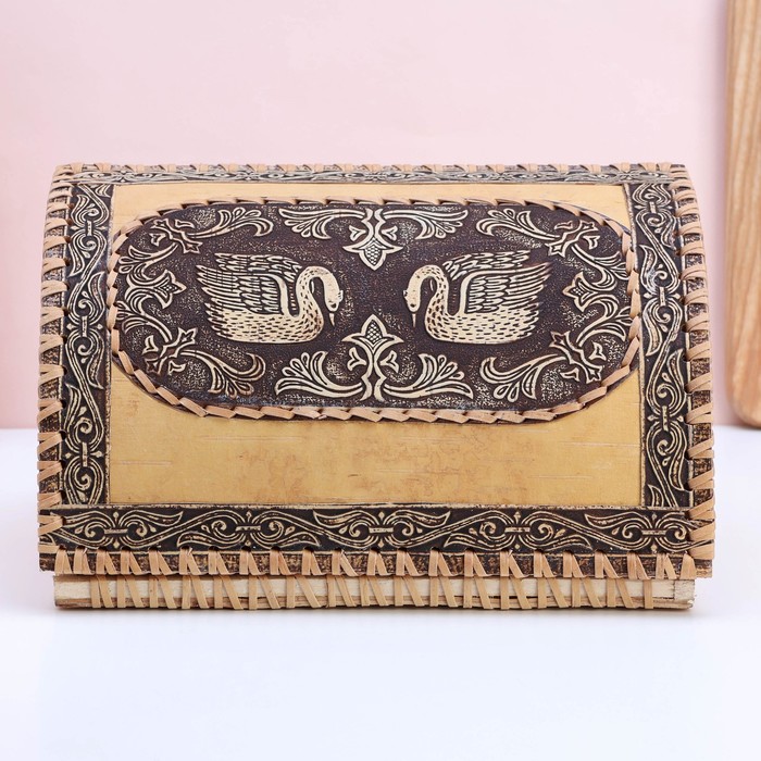 Хлебница «Лебедь», 28×22×15 см, береста - фото 1905348867