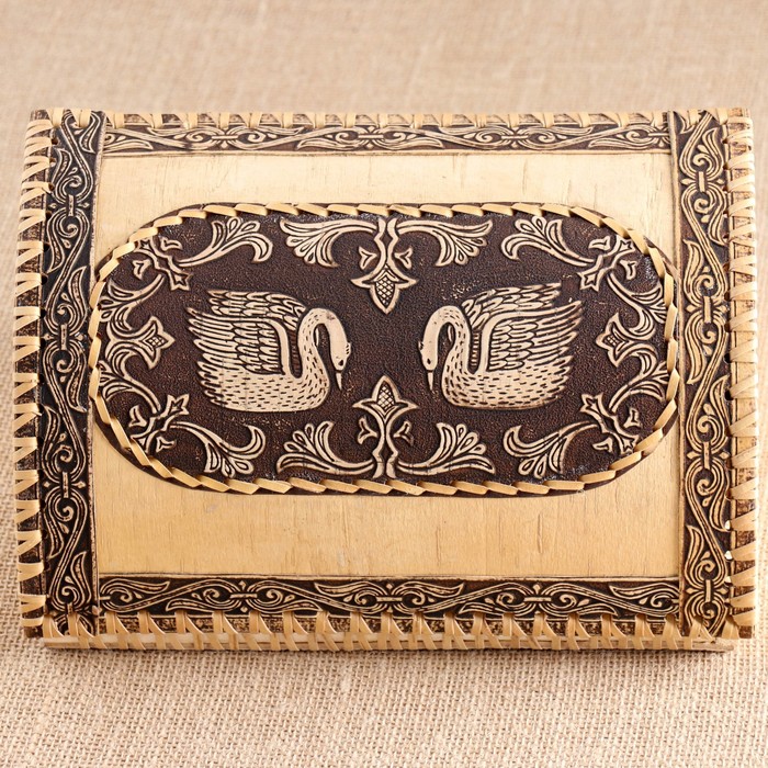 Хлебница «Лебедь», 28×22×15 см, береста - фото 1905348869