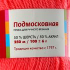 Пряжа "Подмосковная" 50% шерсть, 50% акрил 250м/100гр (1390, коралл) - Фото 3