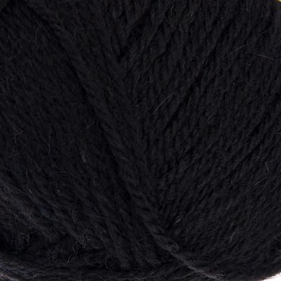 Пряжа "Подмосковная" 50% шерсть, 50% акрил 250м/100гр (0140, черный)
