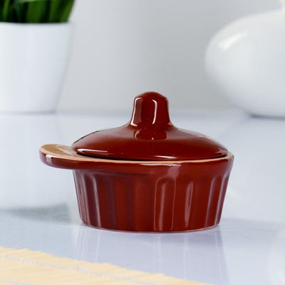 Кокотница Борисовская керамика «Ностальгия с крышкой», 200 мл, 12×8 см, стандарт