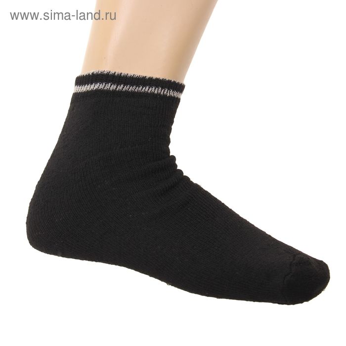 Носки мужские махровые, размер 25, цвет черный - Фото 1