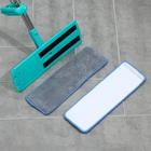 Швабра с отжимом Доляна, 2 насадки из микрофибры 35×14 см, стальная ручка 125 см, цвет МИКС - Фото 4