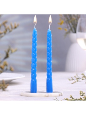 Набор свечей ароматических витых, 1.5?15 см, 2 шт., черника (комплект 6 шт)