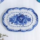 Маслёнка гжель «Ромашка», бело-синий,керамика, 14×25×8 см, - Фото 6