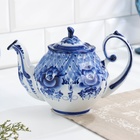 Чайник гжель «Алевтина», бело-синий,керамика, 750 мл, - Фото 1