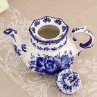 Чайник гжель «Анемон», бело-синий,керамика, 10×18×15 см, - Фото 7