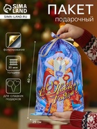 Пакет подарочный новогодний «Дед Мороз» 25×40 см, цветной металлизированный рисунок, для сладкого подарка - Фото 1