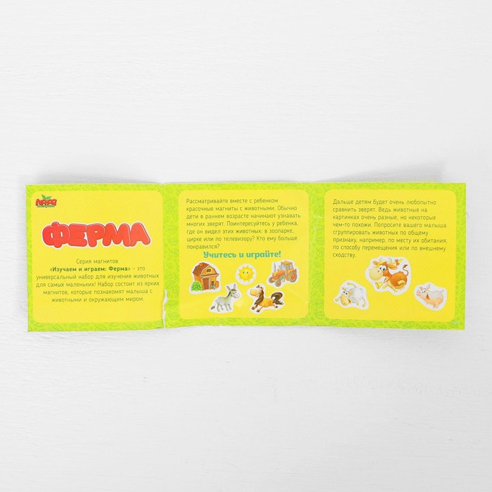 Конструктор магнитный «Ферма» в дер. коробке + набор игровых карточек, мел маркер 40311