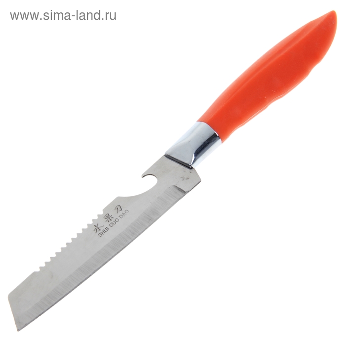 Нож кухонный с зубчатым лезвием «Времена года», 10 см, цвет МИКС - Фото 1