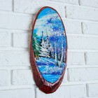 Картина "Зима" на срезе дерева 35 х 16 х 2 см, каменная крошка - Фото 2