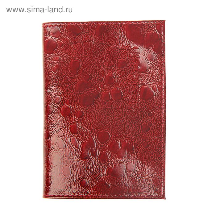 Обложка для паспорта с карманом, цвет бордовый - Фото 1