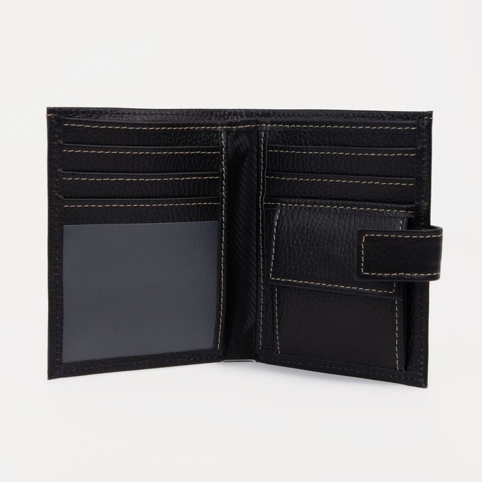 Портмоне на кнопке, цвет чёрный 38866